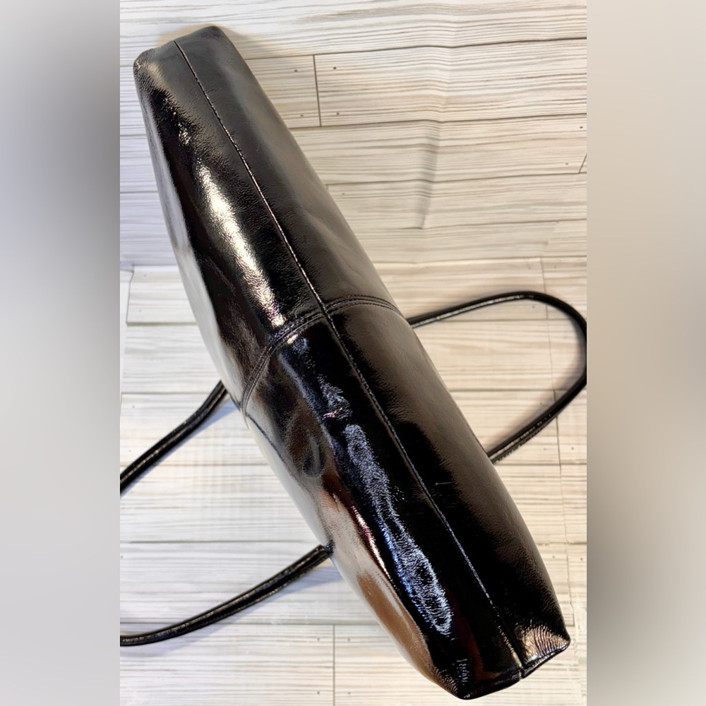 043- Kate Spade Black Patten Leather Laptop Tote Bag - Picture 8 of 13